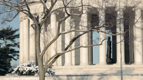 Jefferson Memorial in Winter Stock Footage 49847957