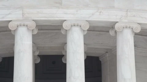 Jefferson Memorial's Statue with columns Stock Footage 49829090