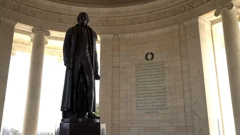 Jefferson Statue &amp; Declaration Stanza Stock Footage 86691505