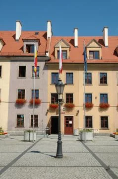 JELENIA GORA, POLAND - AUGUST 16: Marketplace in Jelenia Gora city in Poland. Stock Photos