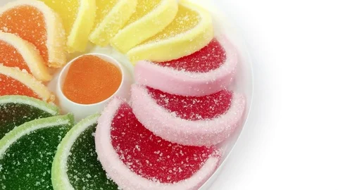 Jellies rotating on white background Stock Footage 72184335