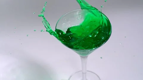 Jello falling in drink, Slow Motion Stock Footage 12351937