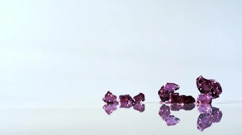 Jello falling on the floor and bouncing, Slow Motion Stock Footage 12351710