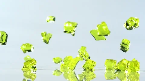 Jello falling on the floor and bouncing, Slow Motion Stock Footage 12351826