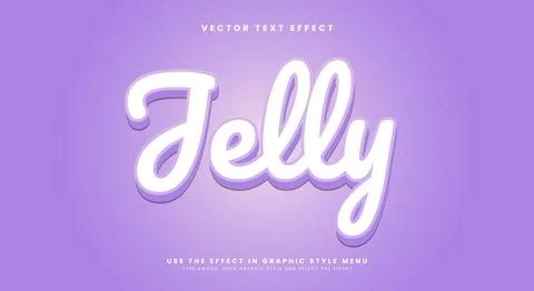 Jelly 3d editable text effect template Stock Illustration