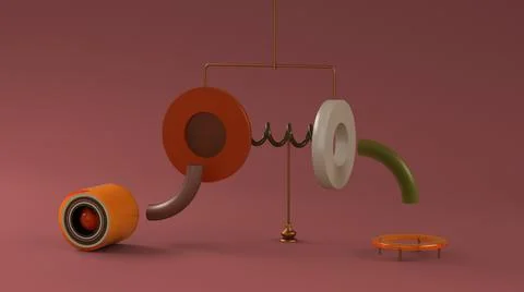 Jelly abstract shapes, candy composition, pink background. Work flow, program Foto stock