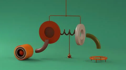 Jelly abstract shapes, candy composition, teal background. Work flow, program Foto stock