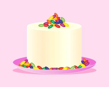 Jelly bean cake Stock Illustration