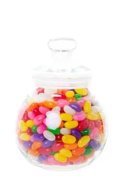 Jelly bean jar Stock Photos
