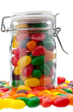 Jelly bean jar Stock Photos