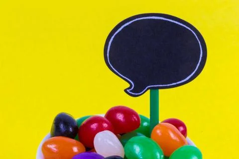 Jelly Beans with blank speech bubble Stock Photos