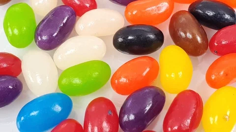 Jelly beans in container. Stock Footage 106721539