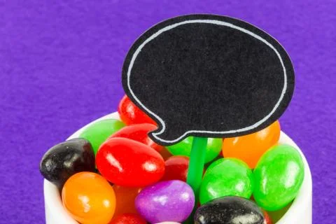 Jelly Beans with speech bubble Stock Photos
