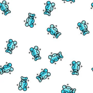 Jelly bear candy gummy vector seamless pattern Stock Illustration