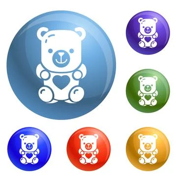 Jelly bear icons set Stock Illustration