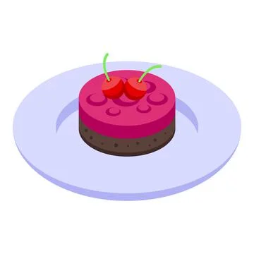Jelly cake icon isometric vector. German cuisine Stock Illustration