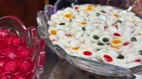 Jelly candies added to Bubble Tea and other drinks in Vietnam in Ho Chi Minh Stock Footage 274899624
