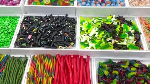 Jelly candies in the store Stock Footage 248495018