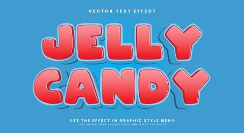 Jelly Candy editable text effect Template Illustrazione stock