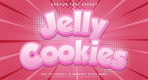 Jelly Cookies editable text effect Stock Illustration