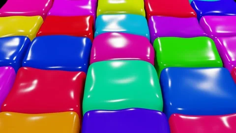 Jelly cubes warping. Multi colored soft cubes randomly moving pattern. Abstract Video stock 201834022
