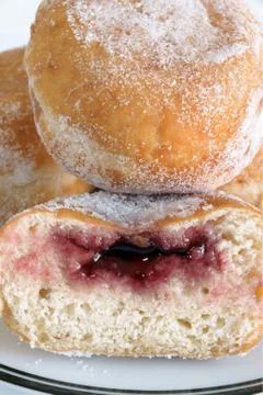 Jelly donuts Stock Photos