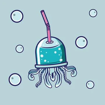 Jelly Fish Soda Stock Illustration