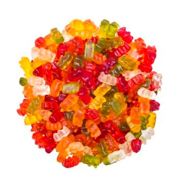 Jelly Gummi Bears Isolated On White Stock Photos
