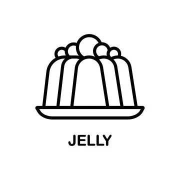 Jelly icon from food collection. Thin linear jelly, food, sweet outline icon Stock Illustration