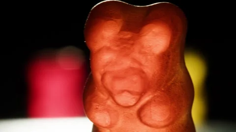 Jelly marmalade cola bottle bear close up, Confiture Bean candy jujube Marmalade Stock Footage 243590629