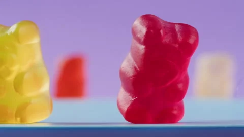 Jelly marmalade cola bottle bear close up, Confiture Bean candy jujube Marmalade Stock Footage 247143572