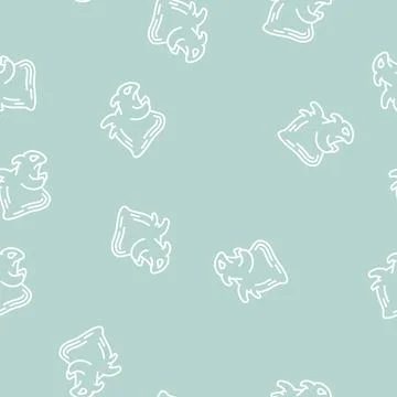 Jelly monster line seamless pattern Illustrazione stock