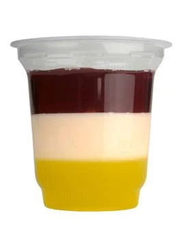 Jelly in plastic cup Stock Photos
