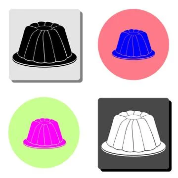 Jelly pudding. flat vector icon Stock Illustration