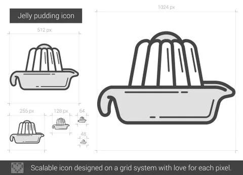 Jelly pudding line icon Stock Illustration