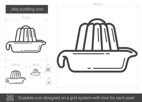 Jelly pudding line icon Stock Illustration