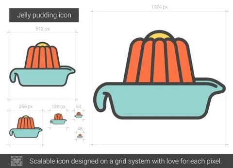 Jelly pudding line icon Stock Illustration