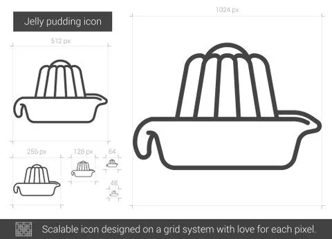 Jelly pudding line icon. Stock Illustration