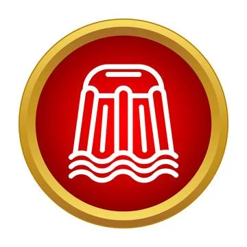 Jelly pudding molded dessert in red circle icon Stock Illustration