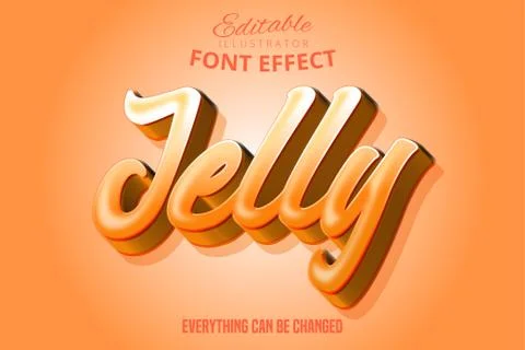 Jelly text, editable font effect Stock Illustration
