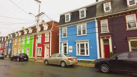 Jellybean Row, St. John's, Canada Video stock 255701411