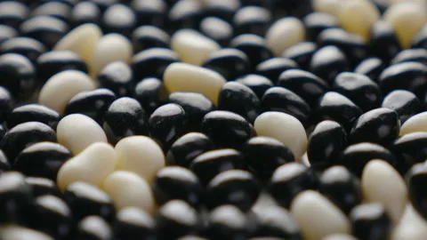 Jellybeans Rotating Loop black and white Stock Footage 141096762