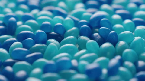 Jellybeans Rotating Loop centred blue shades Stock Footage 141095574