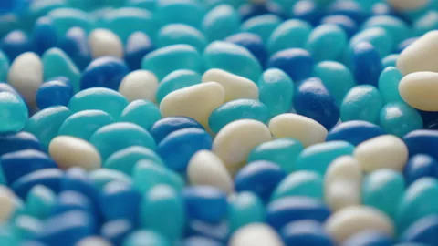 Jellybeans Rotating Loop centred blue light blue white Stock Footage 141095802