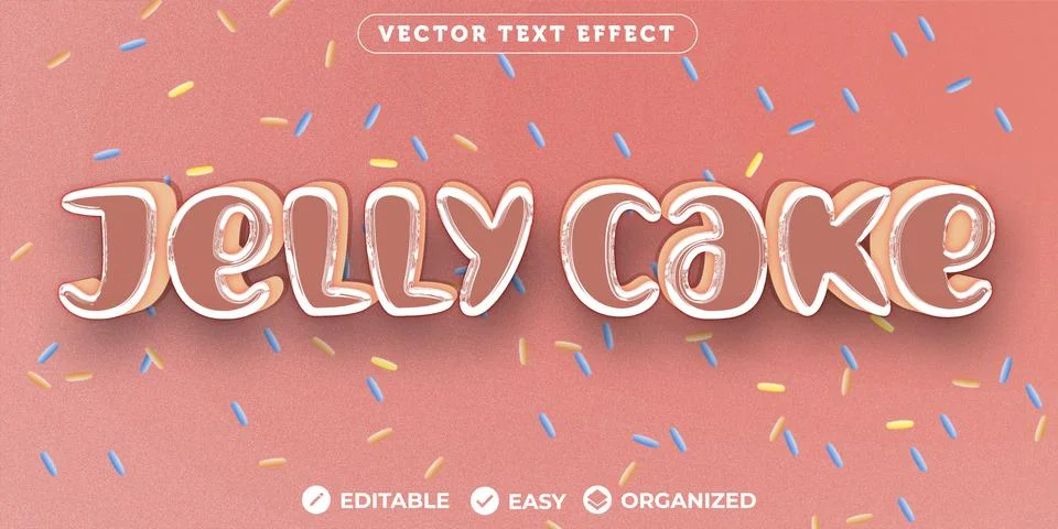 JellyCake Text Effect,Fully Editable Font Text Effect Stock Illustration
