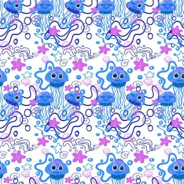 Jellyfish baby pattern Stock Illustration