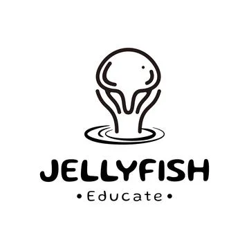 Jellyfish with bulb icon logo vector design Stock Illustration