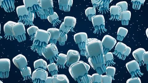 Jellyfish Cartoon Patterns Left View Stock Illustration