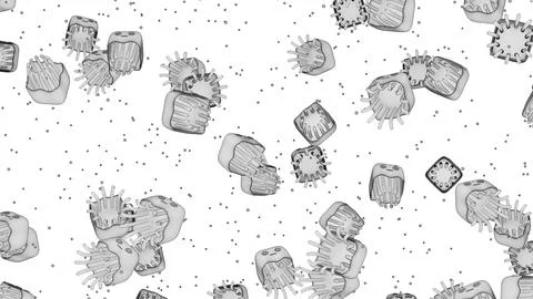 Jellyfish Cartoon Patterns Wireframe Bottom View Stock Illustration