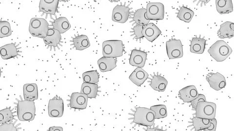 Jellyfish Cartoon Patterns Wireframe Top View Stock Illustration